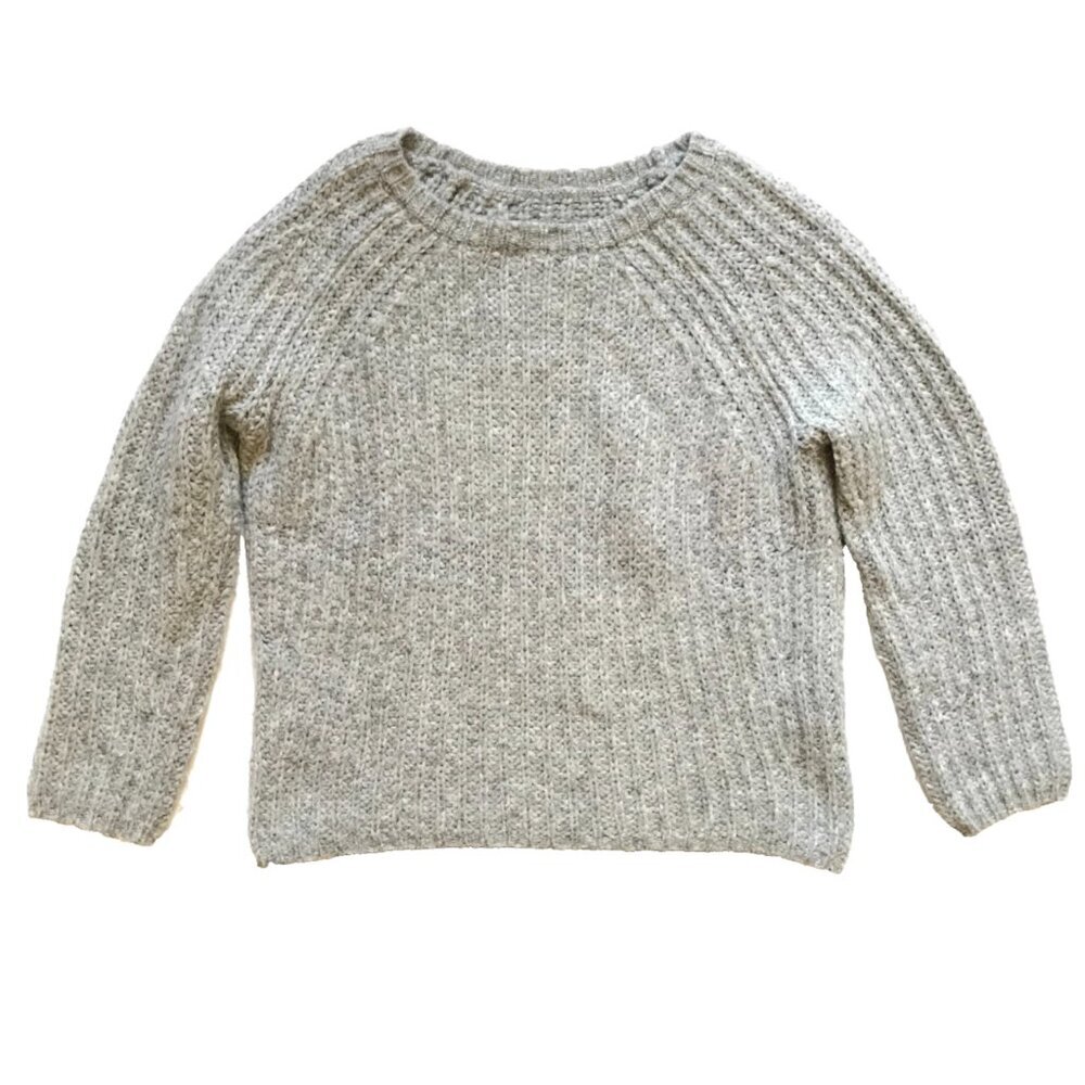 Nili Lotan Crew Neck Sweater Womens XS Gray Alpaca Acrylic Long Sleeve Pullover